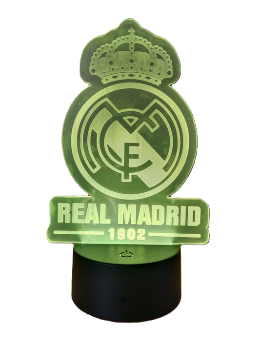 Lampara de Mesa Acrilica LED RGB Real Madrid