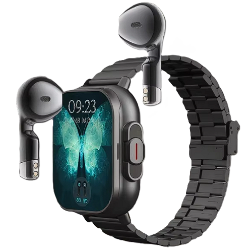 Reloj Inteligente gris con Auriculares 2 en 1